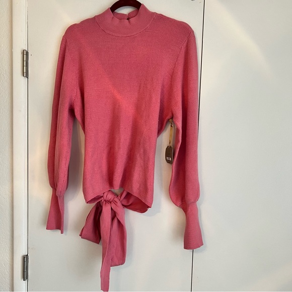 Ryegrass Pink Mock Neck Back Tie Pullover Sweater (Size XXL) NWT - Picture 3 of 12